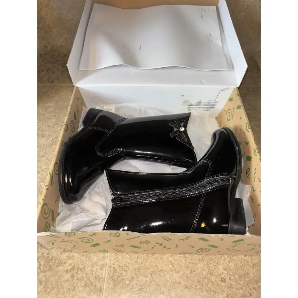 L’amour Size 8 Toddler black patent leather mid-calf boot